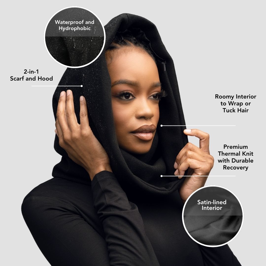 Satin Lined, Waterproof Infinity Rain Scarf