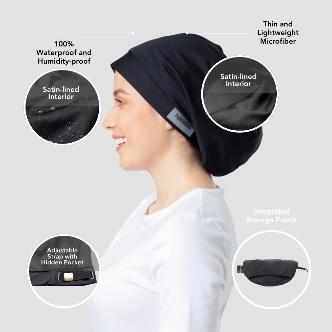 Hairbrella Lite Satin-Lined Rain Hat